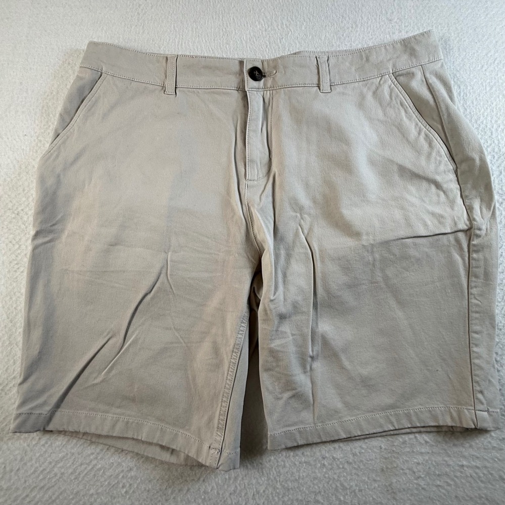 Mugsy North Shores Chino Shorts Mens 36x9 Stretch Khaki Tan K6SNOW